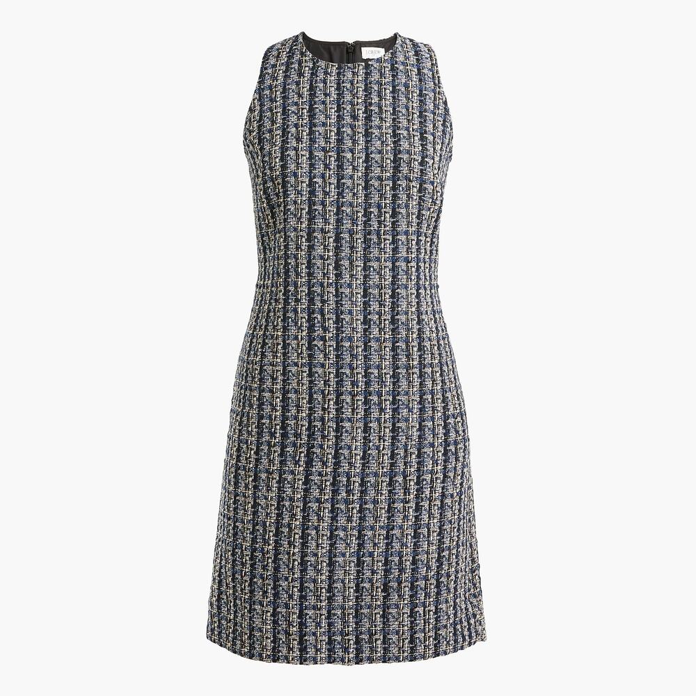 Nwt J. Crew Navy And White Tweed Mini Dress